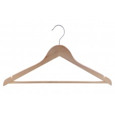 Κρεμάστρα ξύλινη με εγκοπές natural 902SKU σετ 100 τεμαχίων