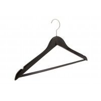 Κρεμάστρα ξύλινη μαύρη με γυαλιστερή επιφάνεια 902BSKU σετ 100 τεμαχίων