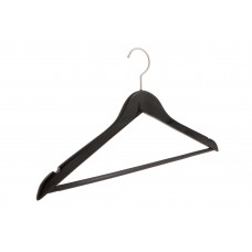 Κρεμάστρα ξύλινη μαύρη με γυαλιστερή επιφάνεια 902BSKU σετ 100 τεμαχίων