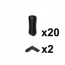 Σετ 20 Βάσεις κρυφές μαύρες πλαστικές & 2 κλειδιά, Papoutsanis HDN-SET-8050001