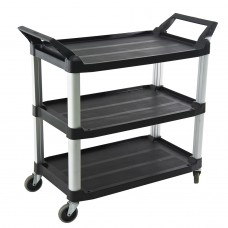 Καρότσι πλαστικό 3 ράφια, έως 135Kg, 103.2x50.8x96cm, Trust TR.4021/BK