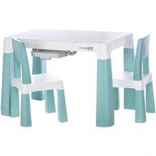 ΣΕΤ Παιδικό τραπεζάκι 78x50xΥ54cm πλαστικό, με 2 καρέκλες, πράσινο/λευκό, FreeOn FO.46637