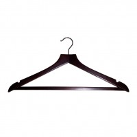 Κρεμάστρα ξύλινη, σε απόχρωση καρυδιάς, με ράβδο WS-45/37 σετ 10 τεμαχίων